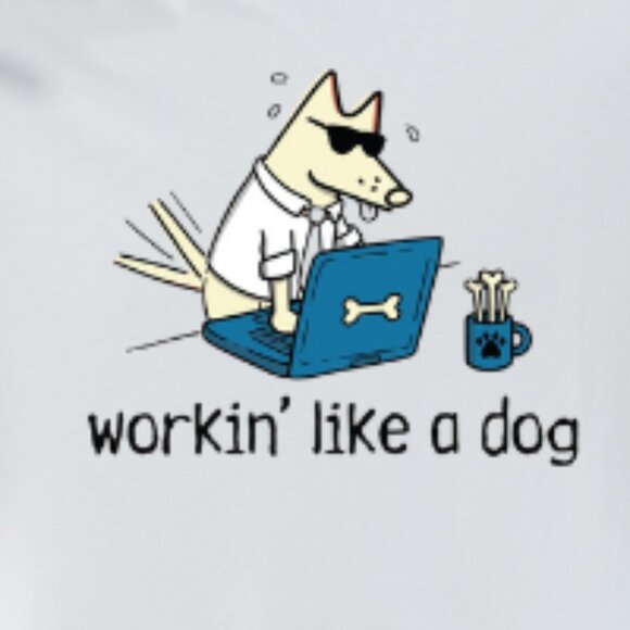 Working Like a Dog T-shirt, Graphics Tee - Picture 2 of 4